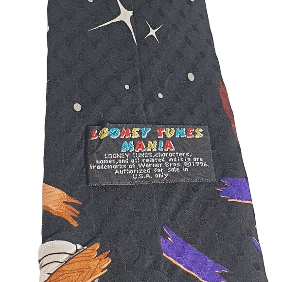 Looney Tunes Taz Basketball Necktie 100% Silk Warner Bros 1996 Vintage Movie - Picture 4 of 5